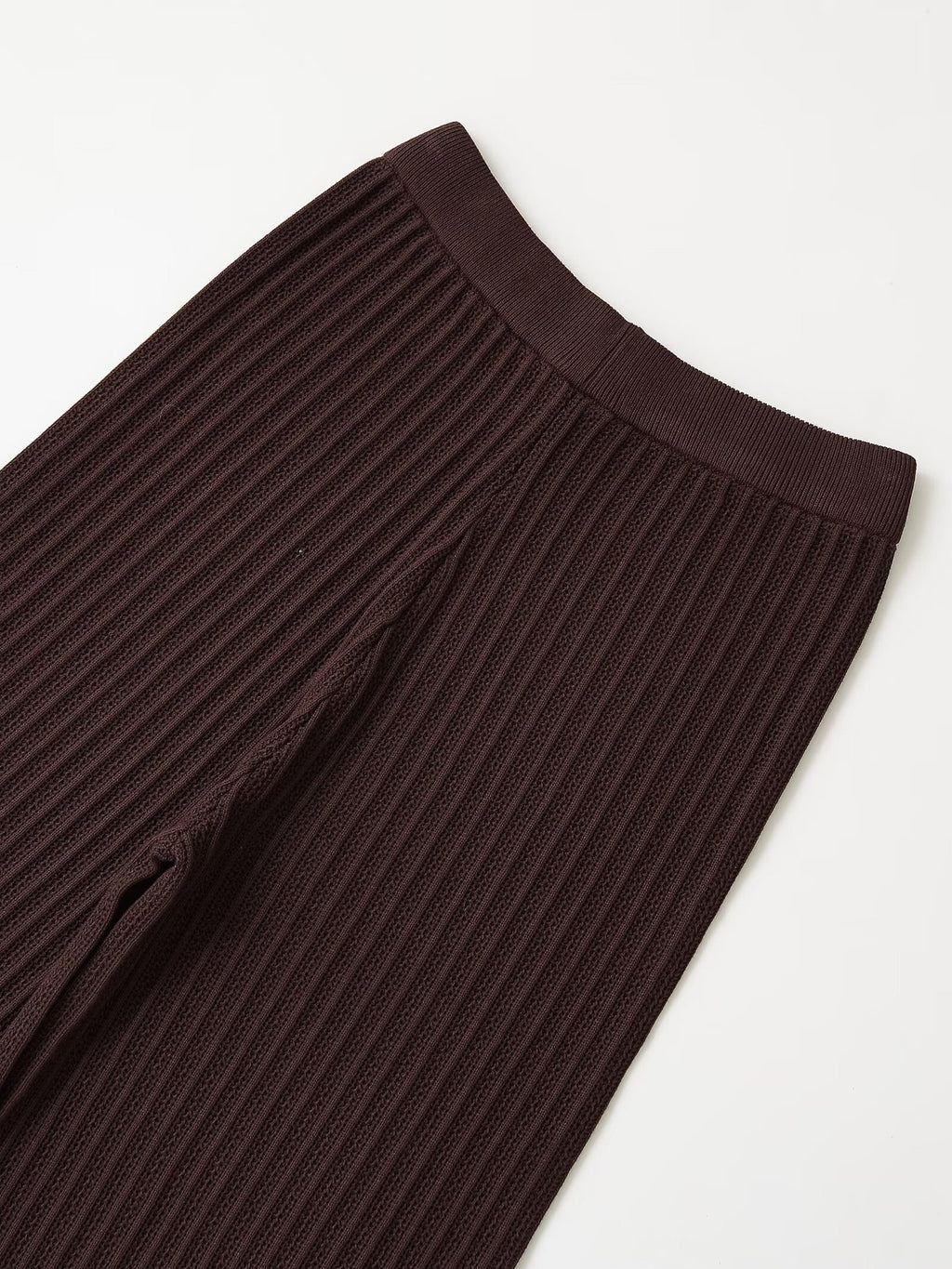 Women’s Dark Brown Knit Top & Pants Set