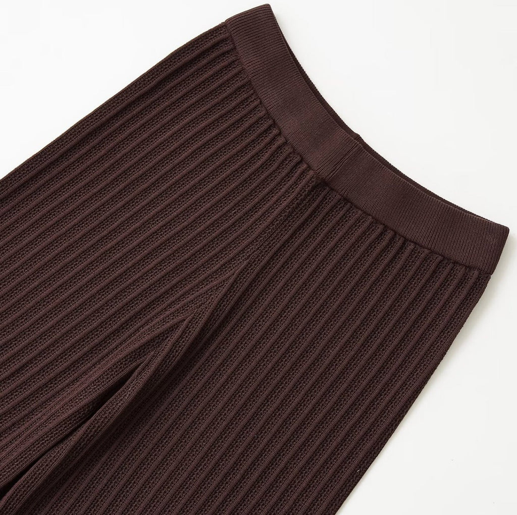 Women’s Dark Brown Knit Top & Pants Set