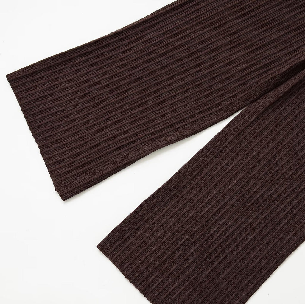 Women’s Dark Brown Knit Top & Pants Set