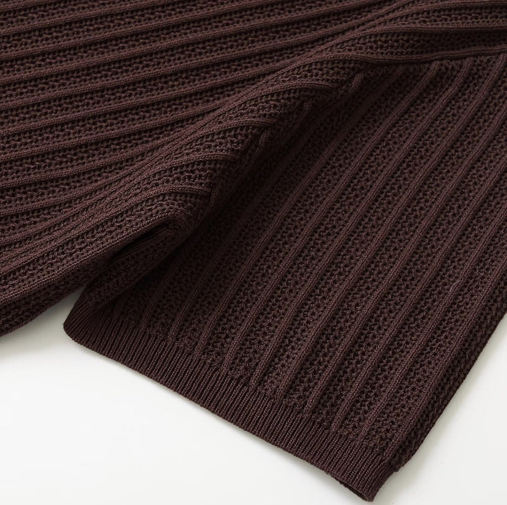 Women’s Dark Brown Knit Top & Pants Set