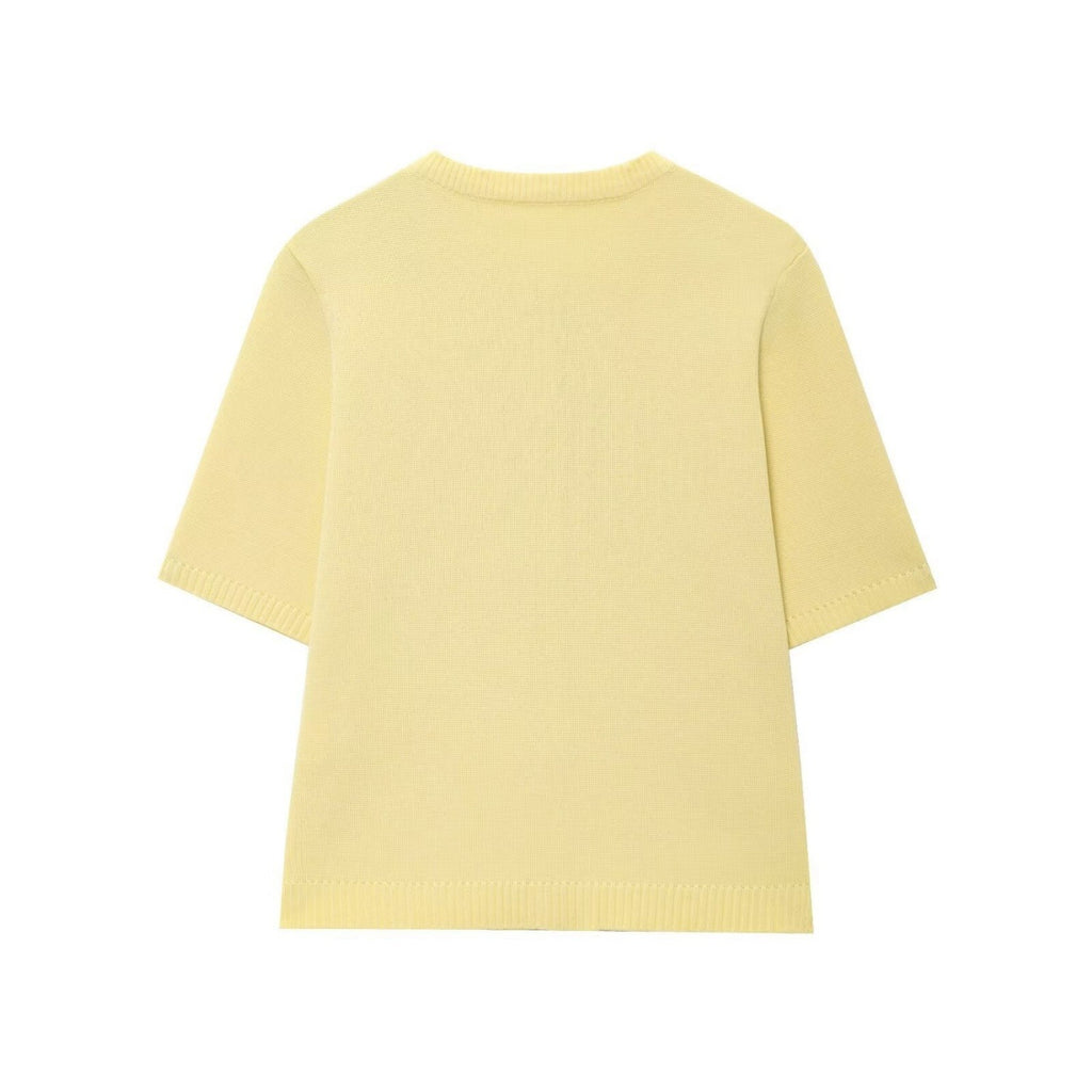 Women’s Light Yellow Short Sleeve Knit Top