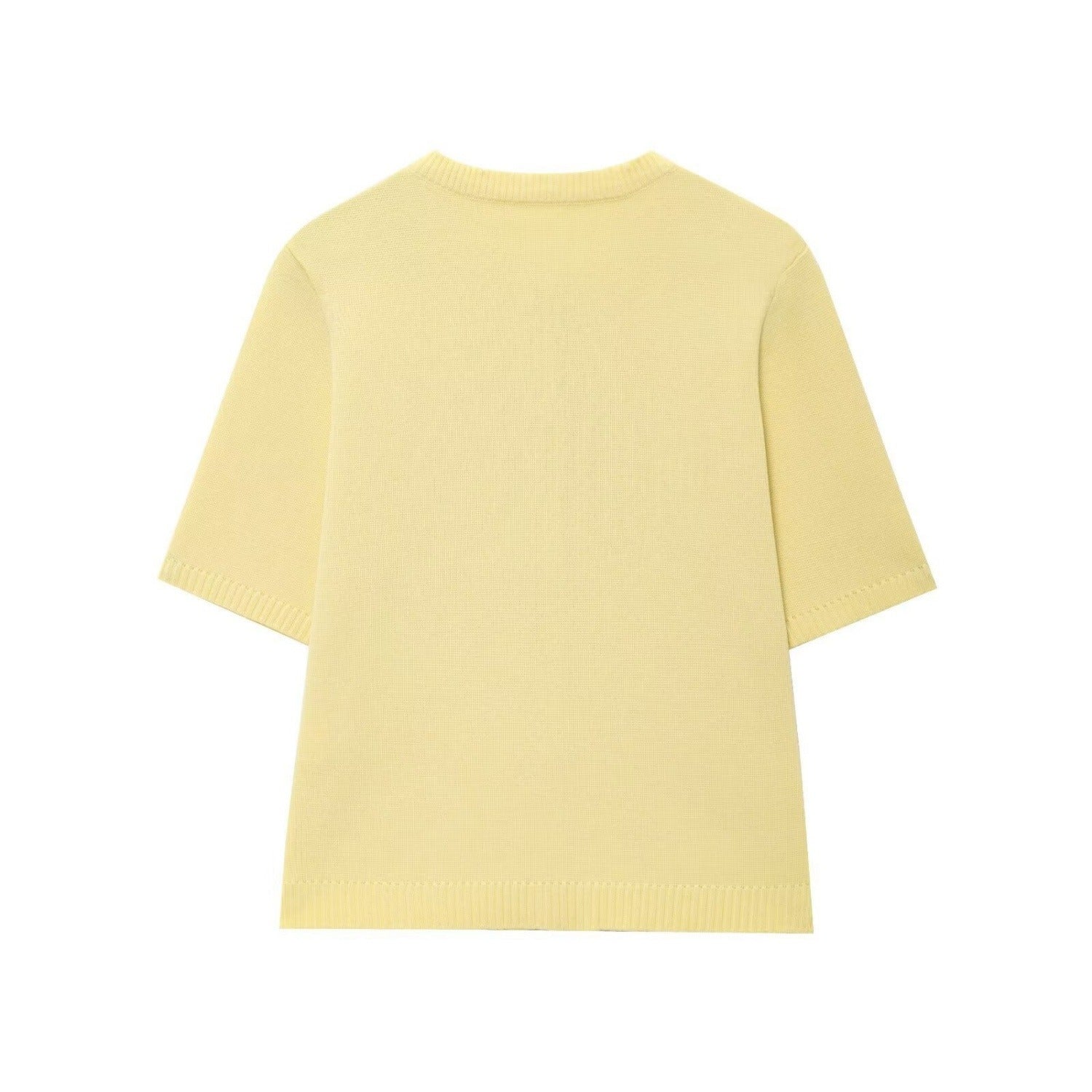 Women’s Light Yellow Short Sleeve Knit Top