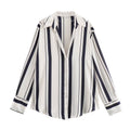 Women’s Blue Striped Satin Shirt
