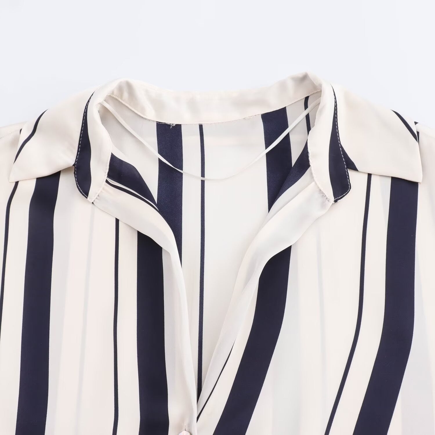 Women’s Blue Striped Satin Shirt
