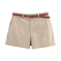 Women’s Camel Belted Casual Shorts