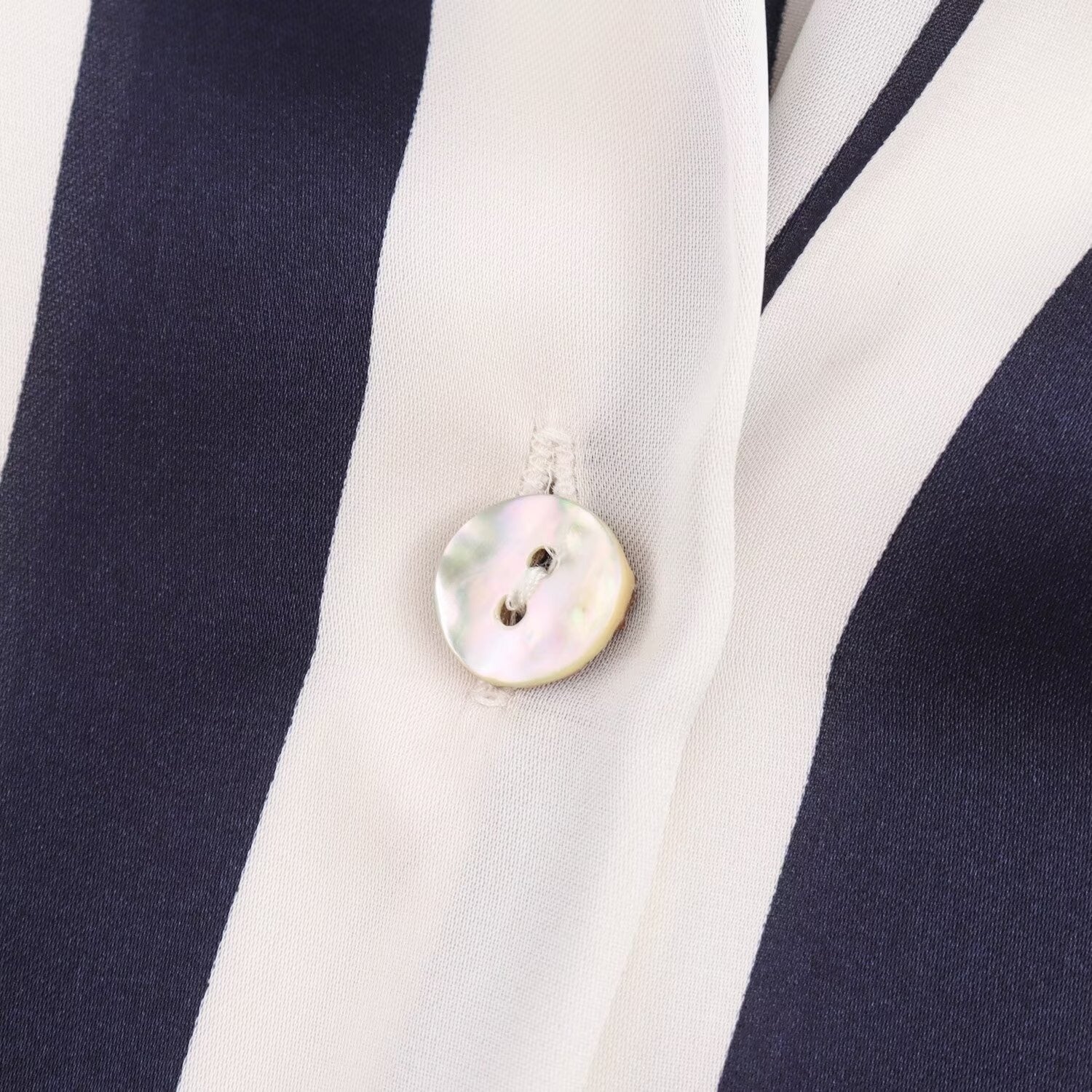Women’s Blue Striped Satin Shirt