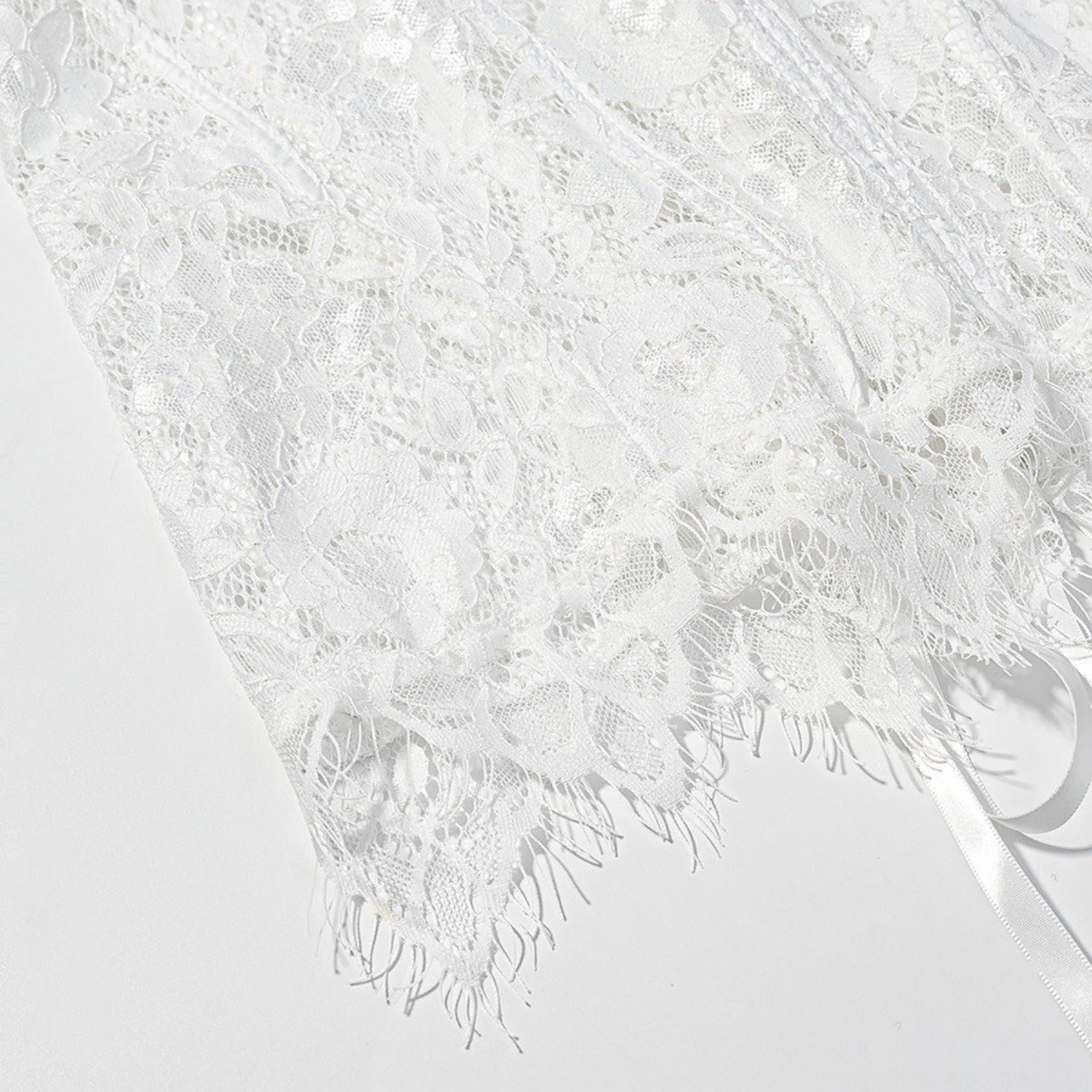 Women’s White Lace Trim Casual Top