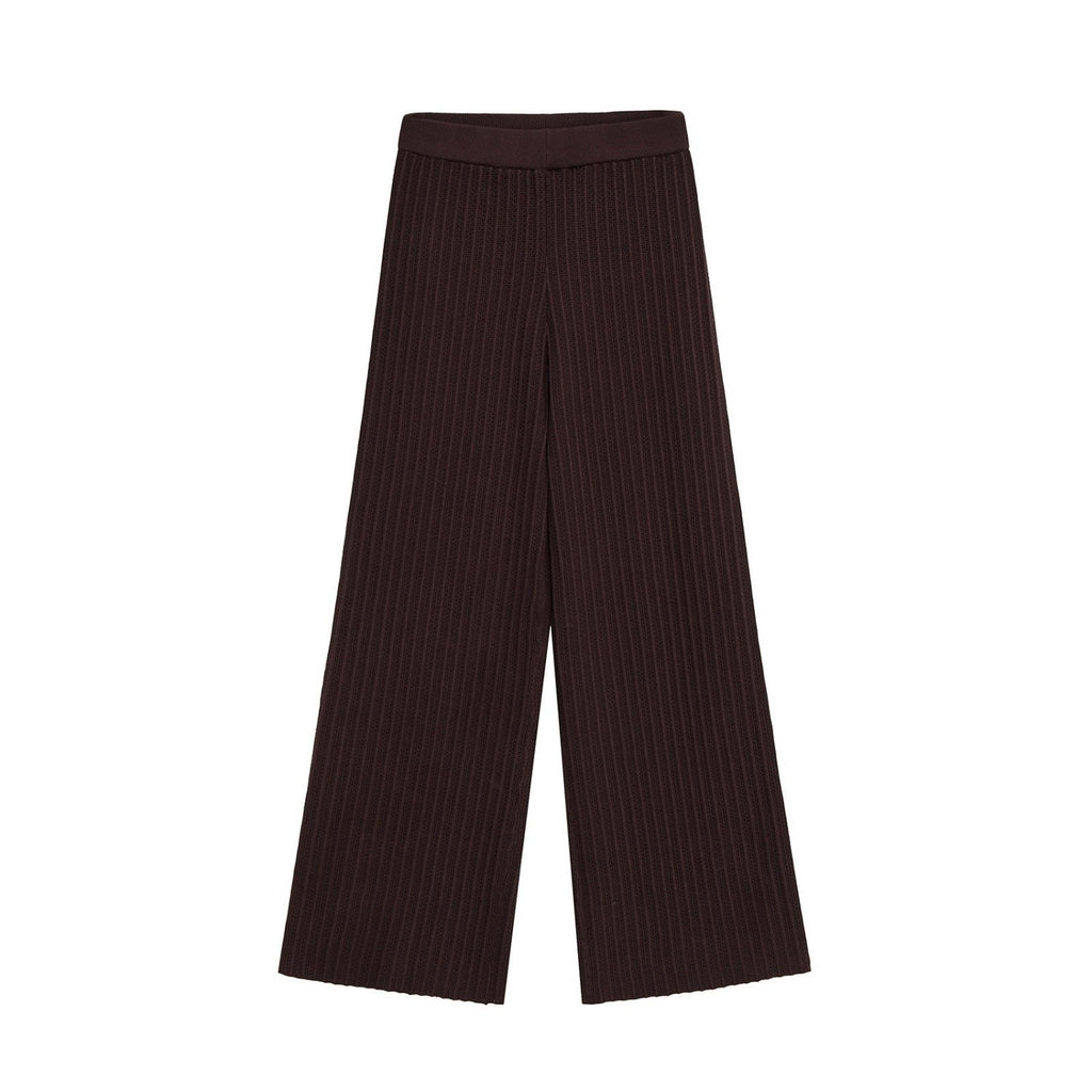 Women’s Dark Brown Knit Top & Pants Set