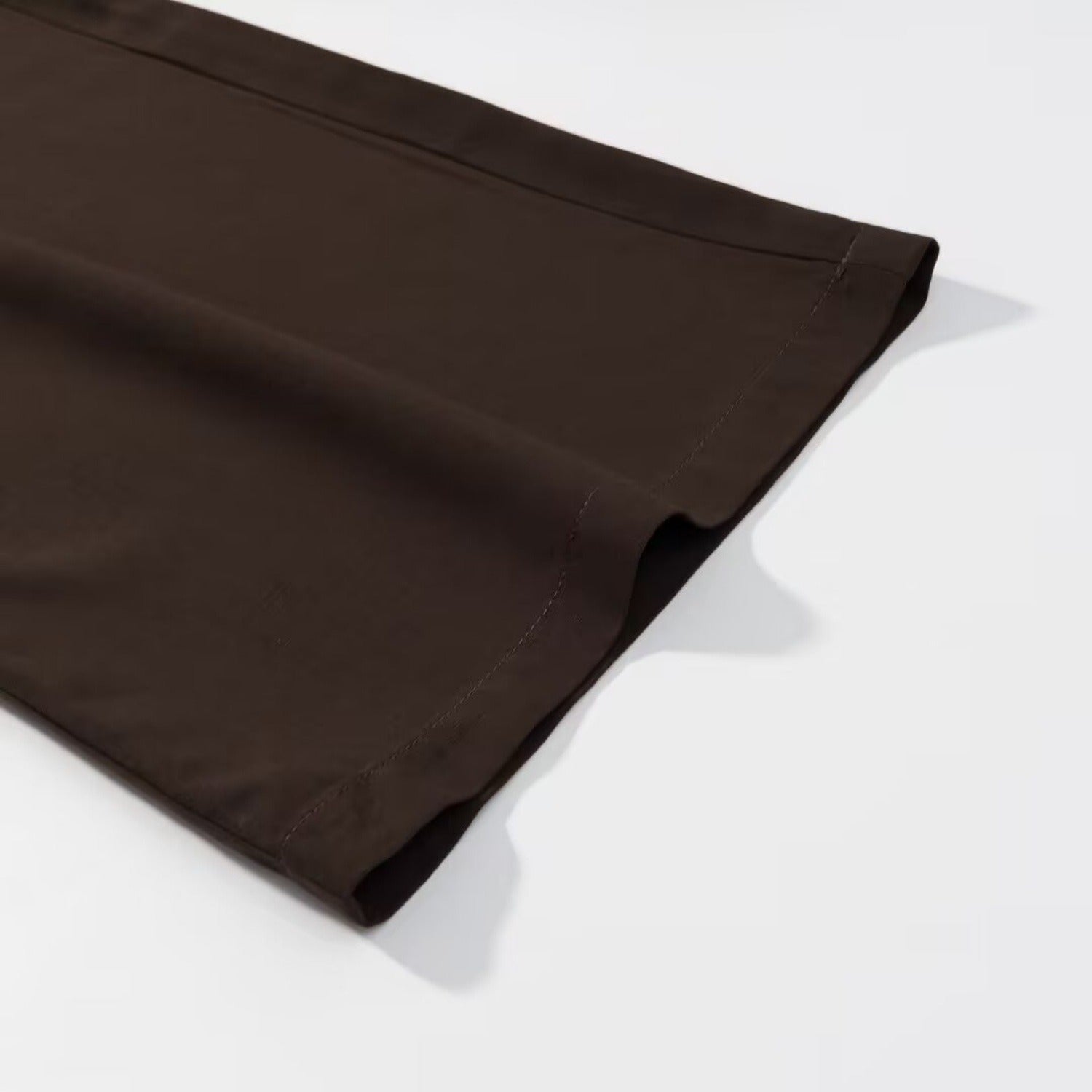 Women’s Dark Brown Linen Blend Elastic Waist Casual Pants