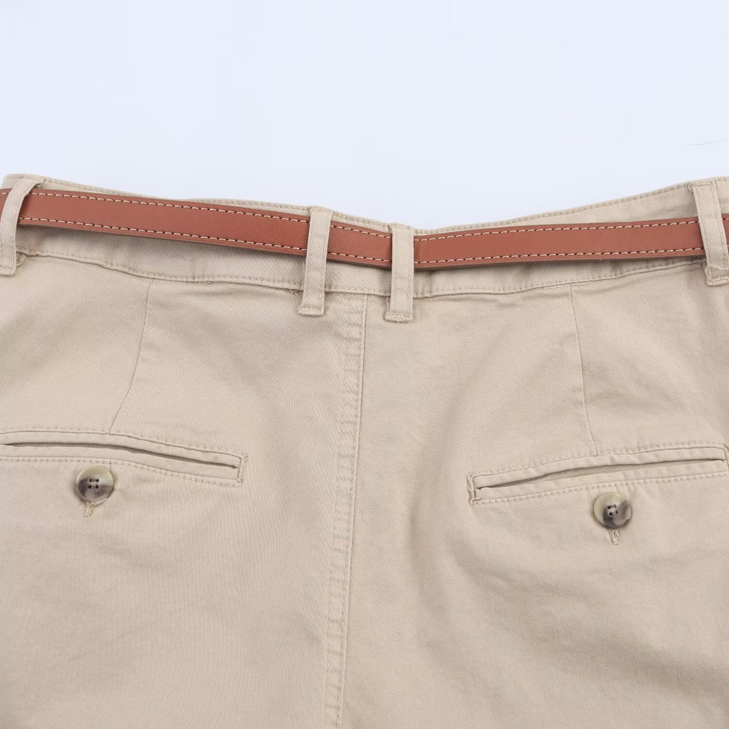 Women’s Camel Belted Casual Shorts