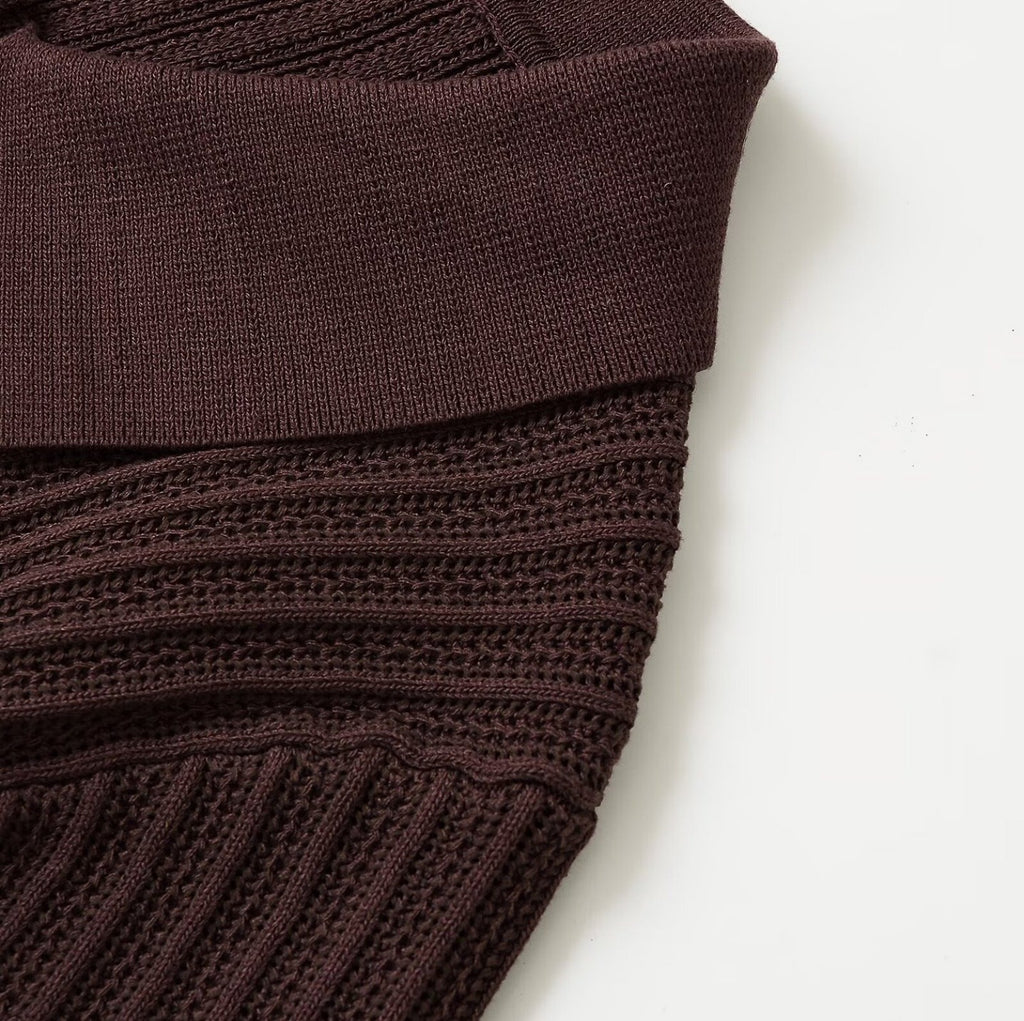Women’s Dark Brown Knit Top & Pants Set