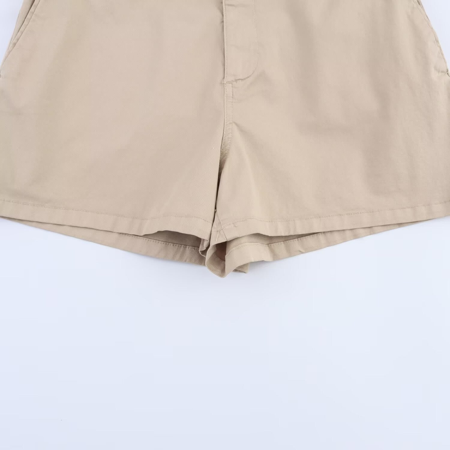 Women’s Camel Belted Casual Shorts
